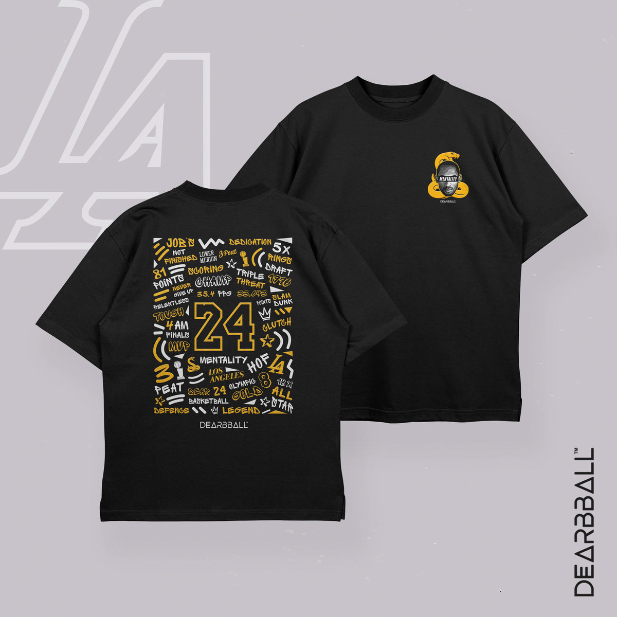 T-Shirt Oversized Premium DearBBall - Edição Mentality Snake Words Matter