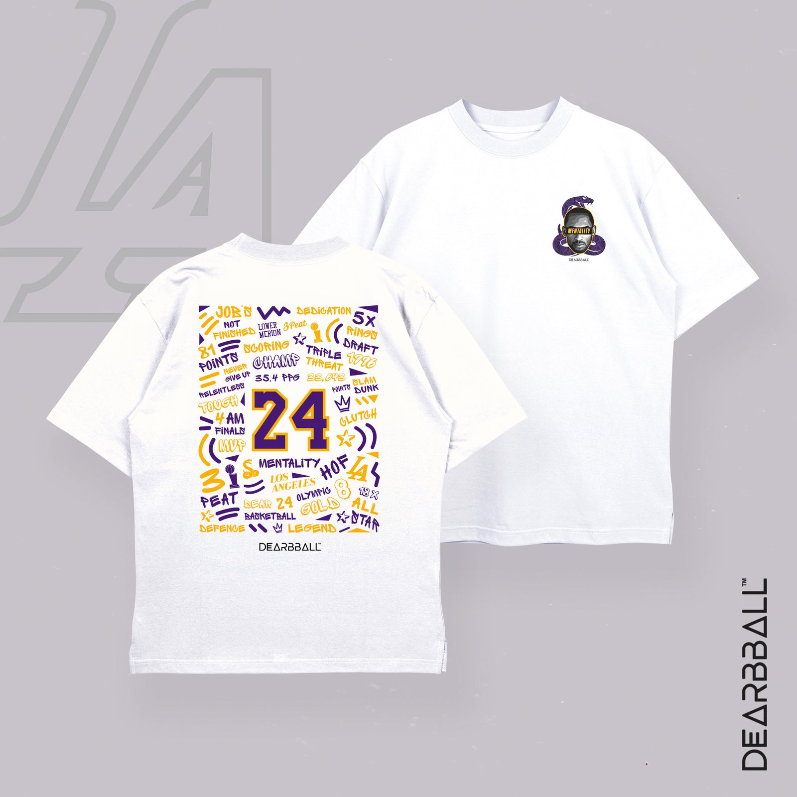 T-Shirt Oversized Premium DearBBall - Edição Mentality Snake Words Matter