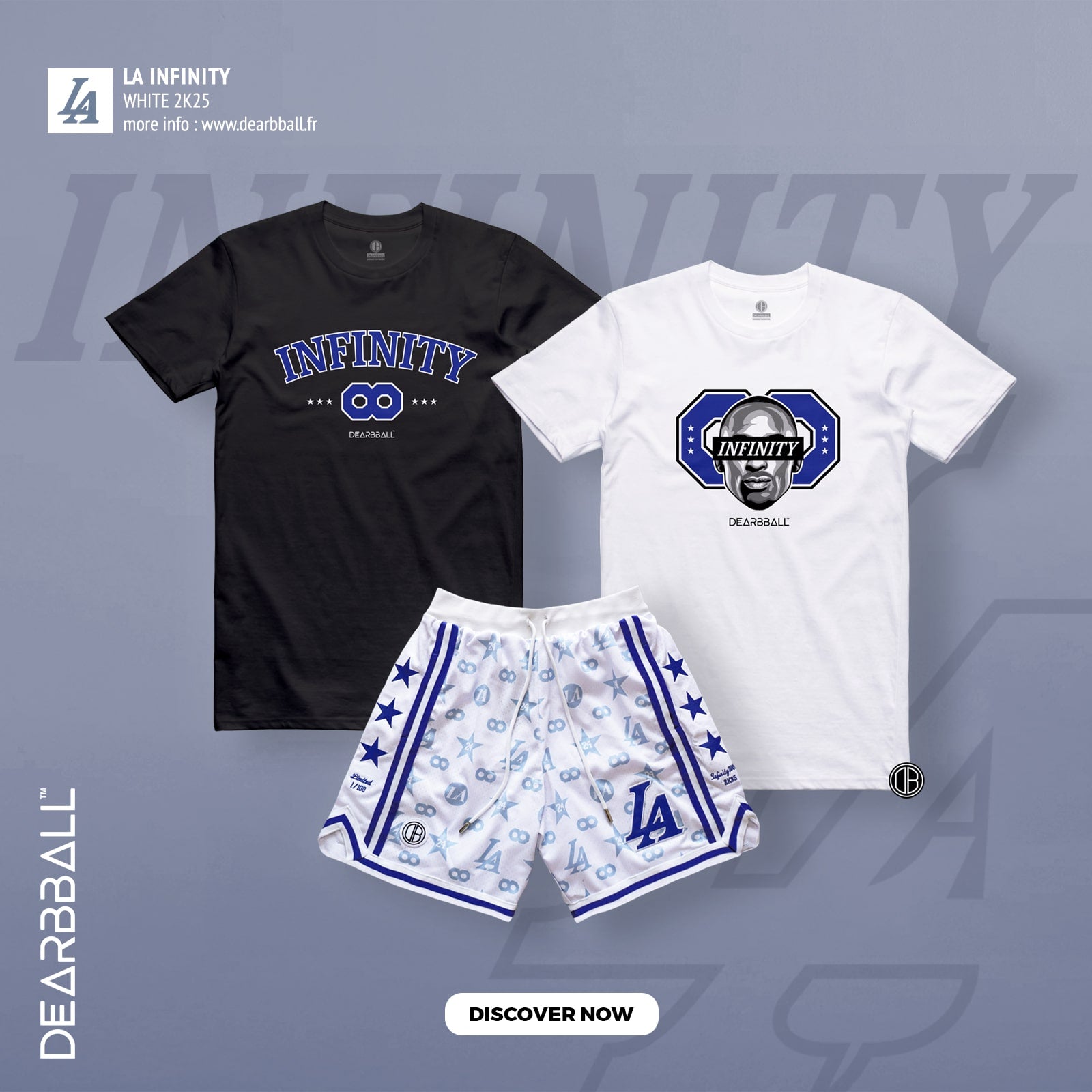 DBB SHORT MESH PREMIUM - INFINITY WHITE NUMÉROTÉ ÉDITION LIMITÉE ♾️