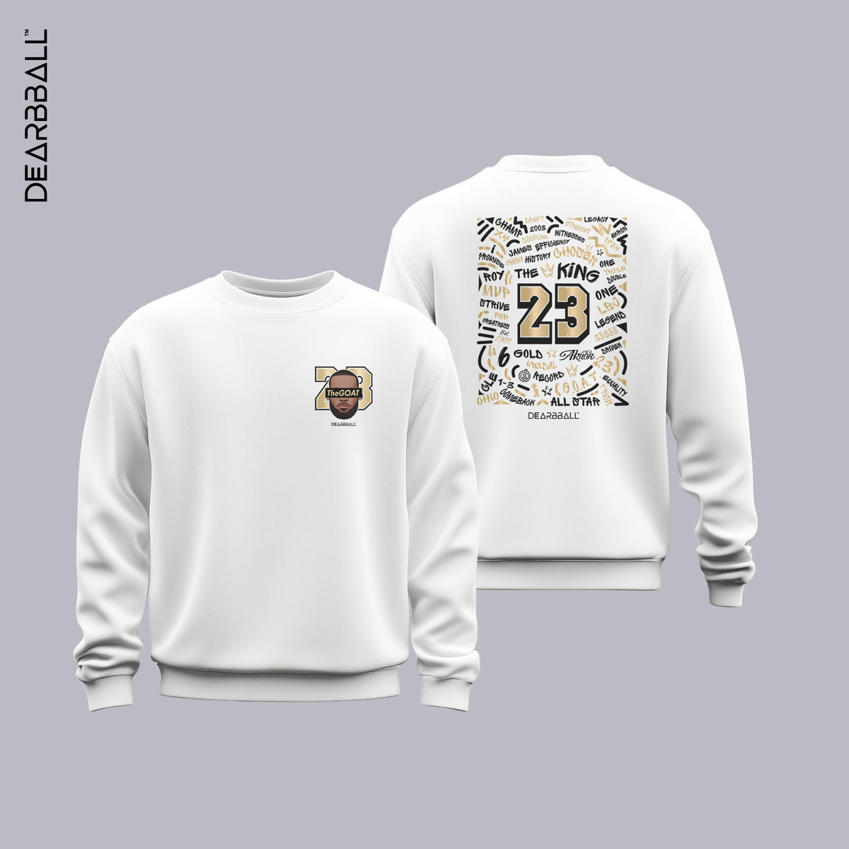 DearBBall Sweat Premium - TheGOAT 23 Ouro Edição Words Matter