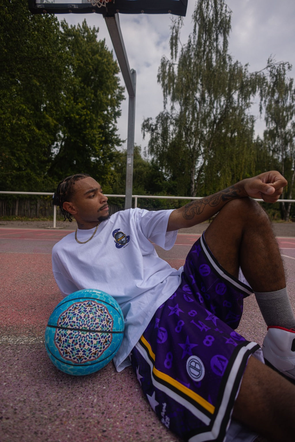 DearBBall Ensemble Short Mesh T-Shirt Premium - INFINITY PURPLE Words Matter Edition