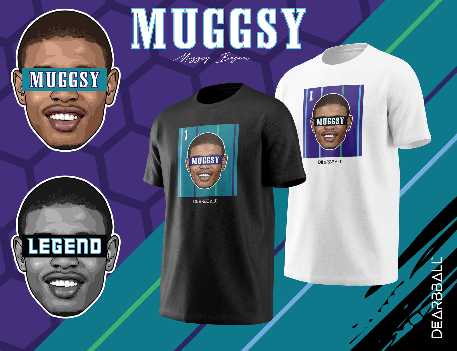 T-Shirt DearBBall - Edição MUGGSY Verde-azulado