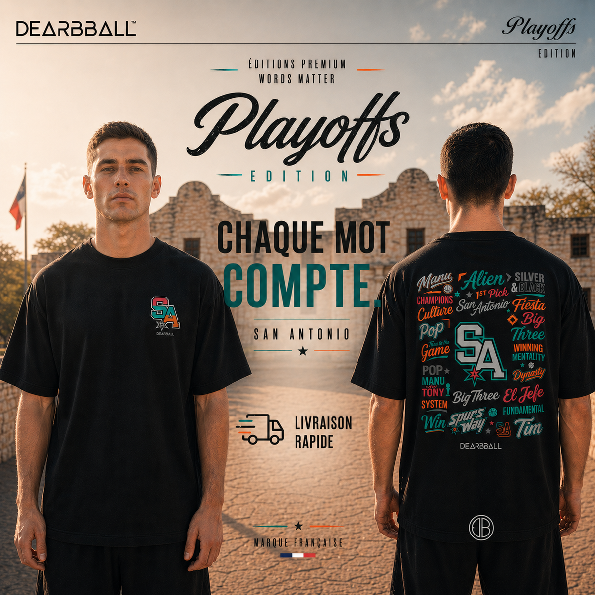 DearBBall Hoodie Premium - SAN ANTONIO Fiesta Words Matter Edition