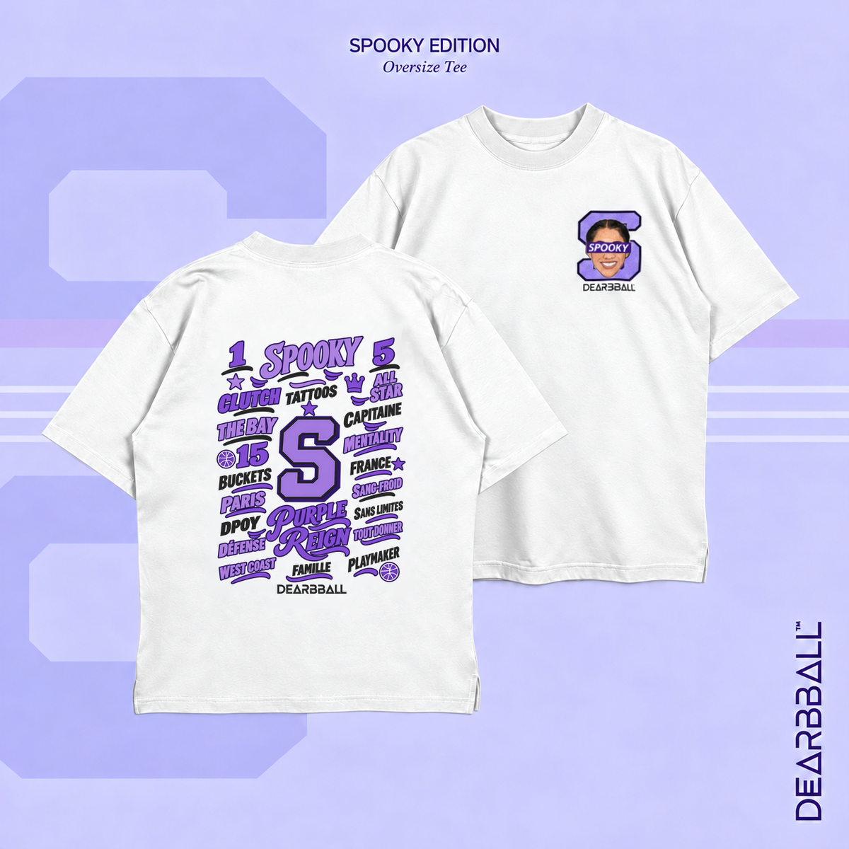 DearBBall T-Shirt Oversize Premium - SPOOKY Words Matter Purple Edition