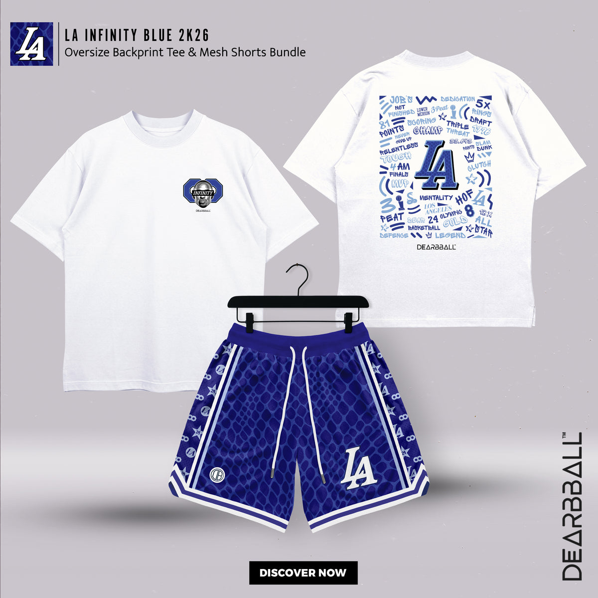 DearBBall T-Shirt Oversized Premium - INFINITY BLUE Words Matter Edition
