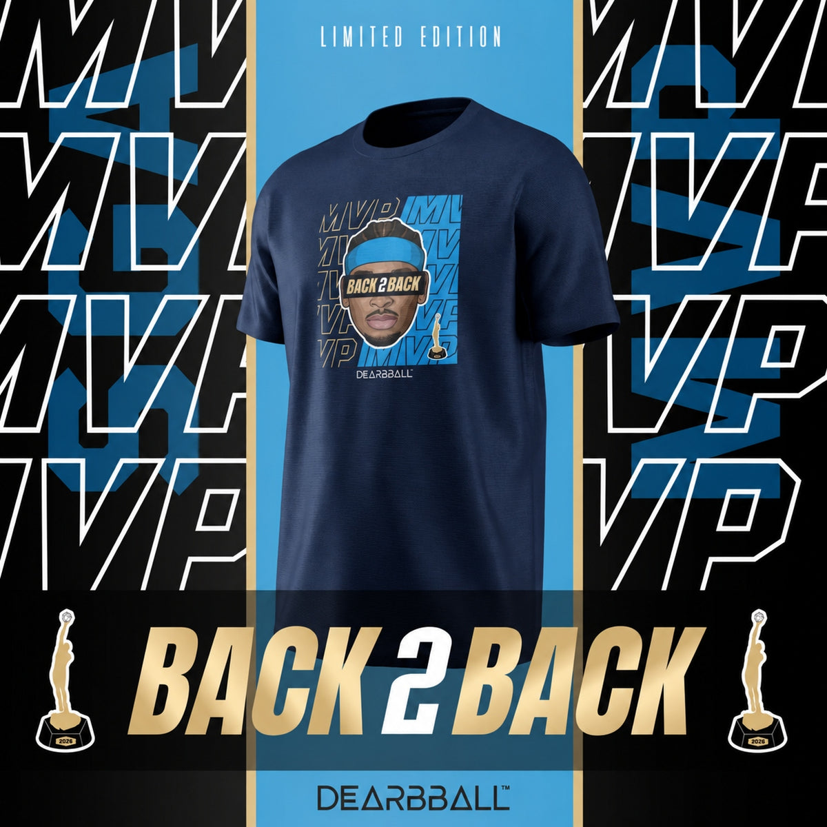 T-Shirt DearBBall - SHAI Back2Back MVP 2026 Edition