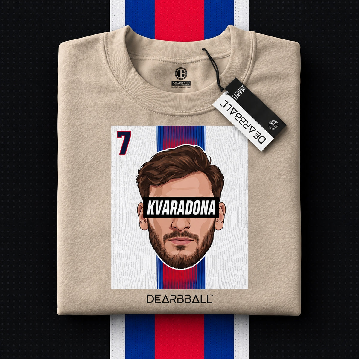 DearBBall T-Shirt - KVARADONA 7 Paris White Edition