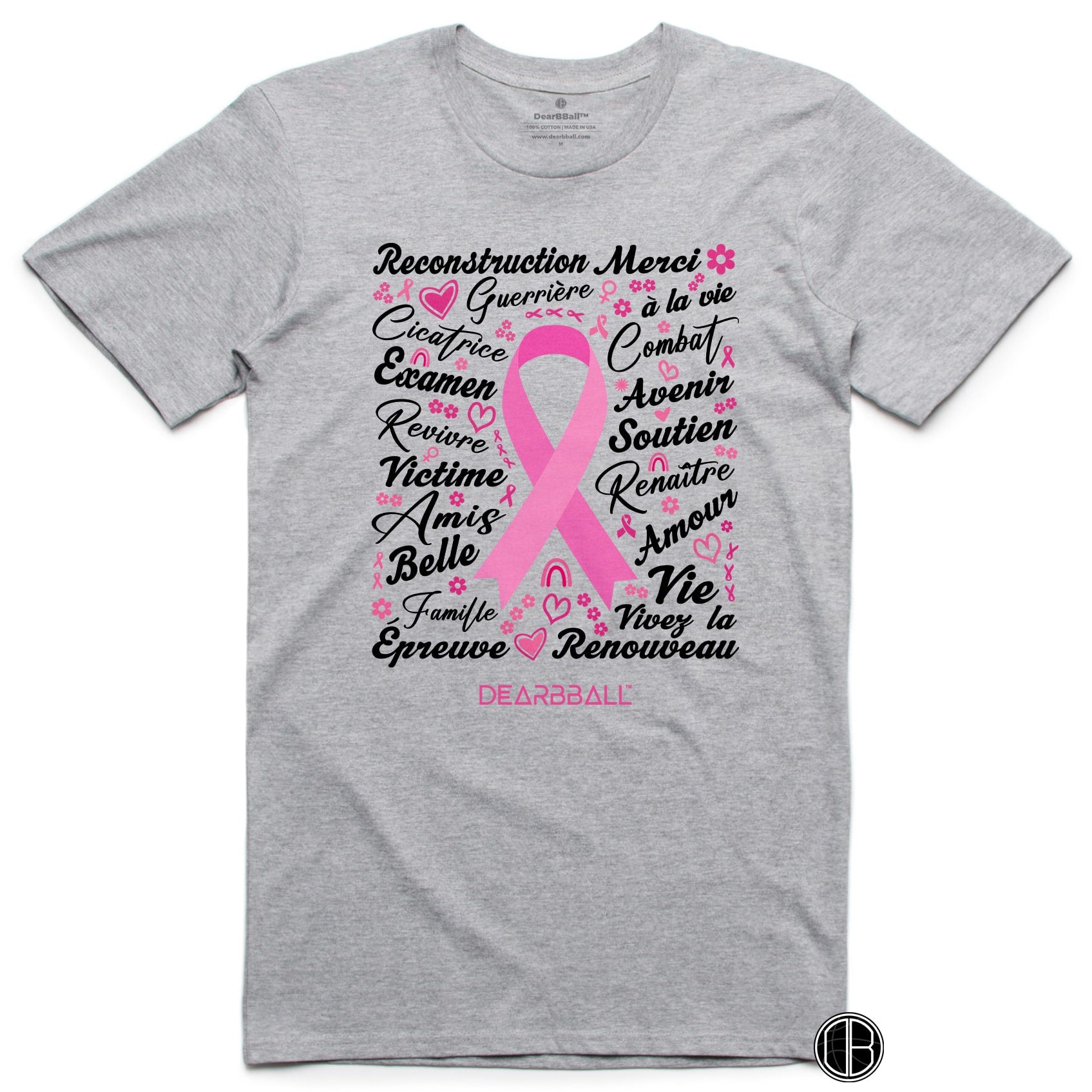 DearBBall T-Shirt - Pink October "Words Matter"