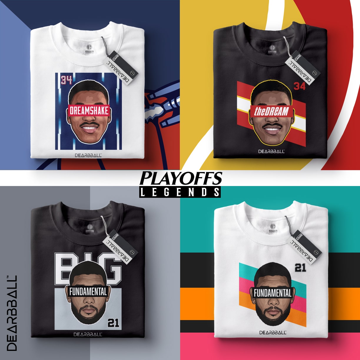 DearBBall 2 Conjuntos Camisetas Cortas - Edición Big Fundamental San Antonio