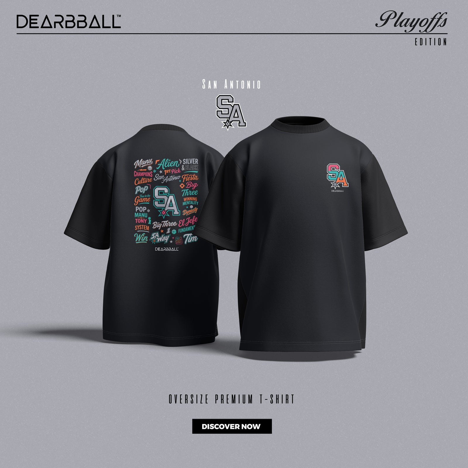 DearBBall T-skjorte Oversized Premium - SAN ANTONIO Fiesta Words Matter-utgave