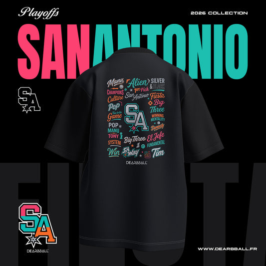 T-shirt Oversize Premium DearBBall - Edizione SAN ANTONIO Fiesta Words Matter