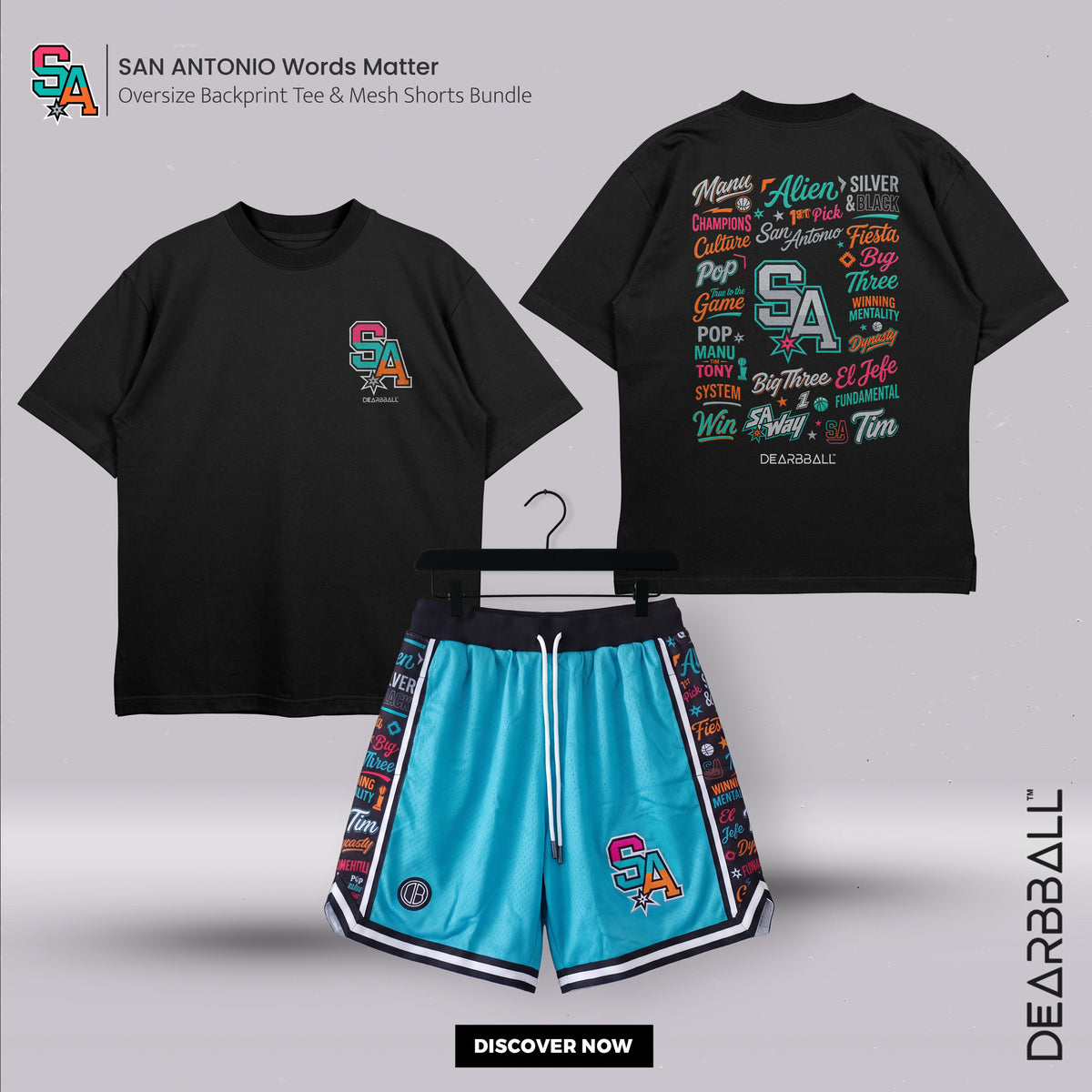 DearBBall Ensemble Short Mesh T-Shirt Premium - SAN ANTONIO Words Matter Finals Edition