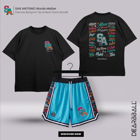 DearBBall Ensemble Short Mesh T-Shirt Premium - SAN ANTONIO Words Matter Finals Edition