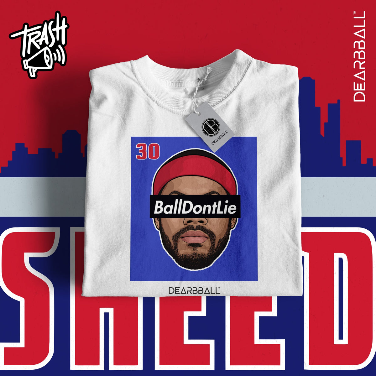 DearBBall Premium Short T-Shirt Set - BallDontLie Detroit Trash 📢 Embroidery Edition