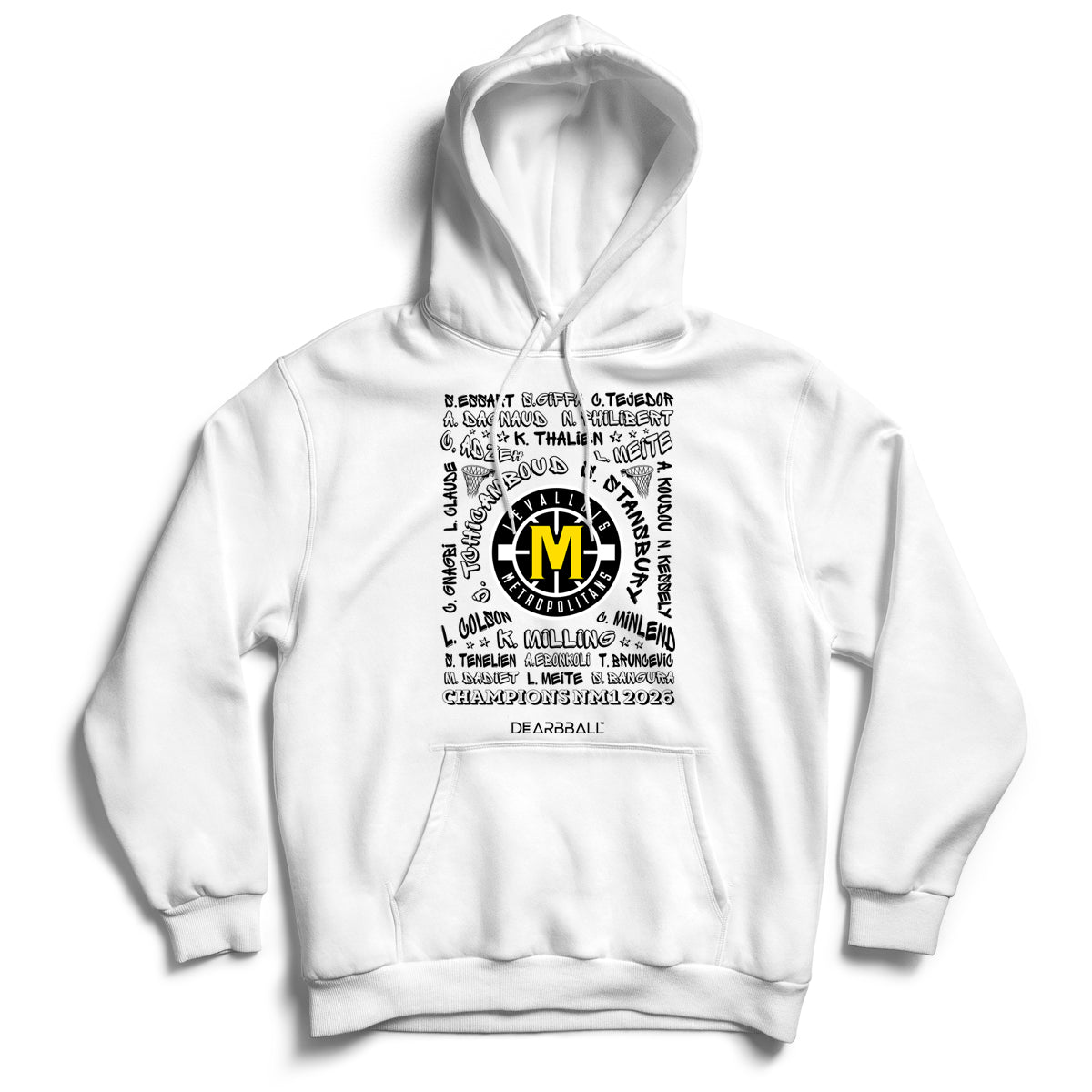 DearBBall Sweat à Capuche - LEVALLOIS METROPOLITANS Words Matter Champs Edition