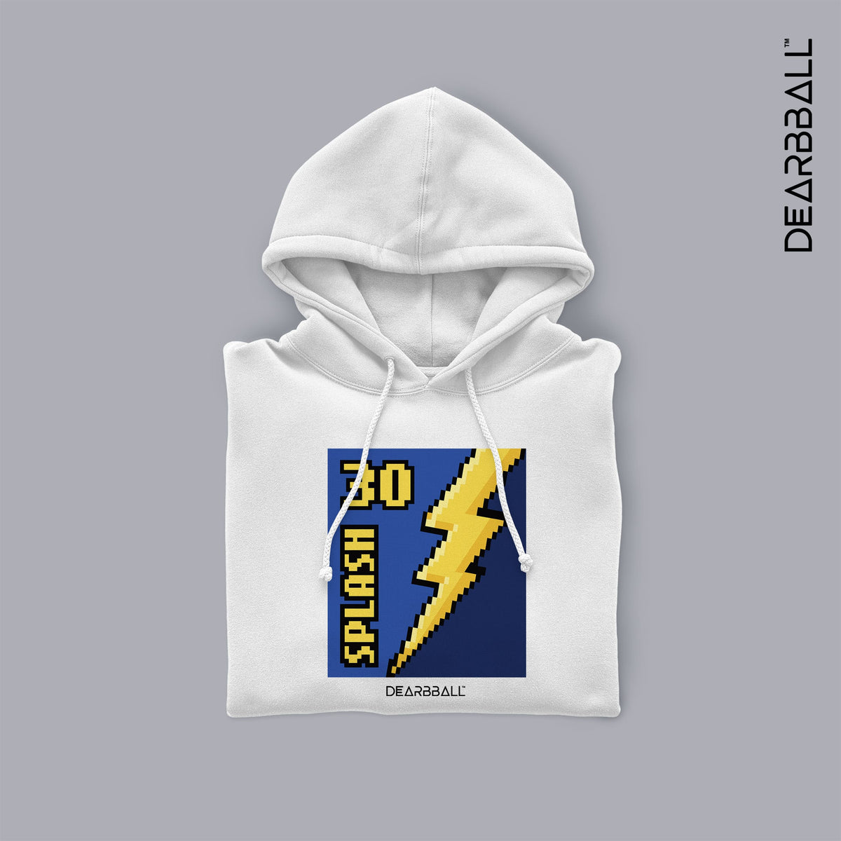 DearBBall Sweat à Capuche - SPLASH 8Bit Pixel Blue Edition