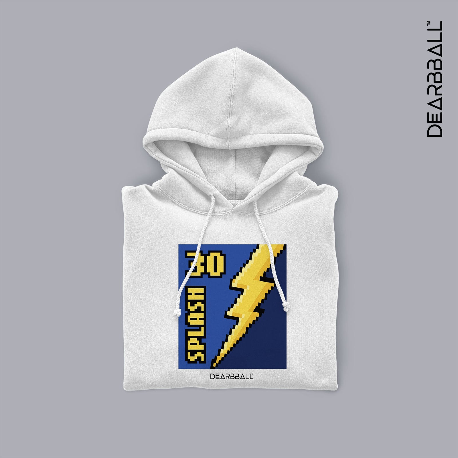 DearBBall Sweat à Capuche - SPLASH 8Bit Pixel Blue Edition