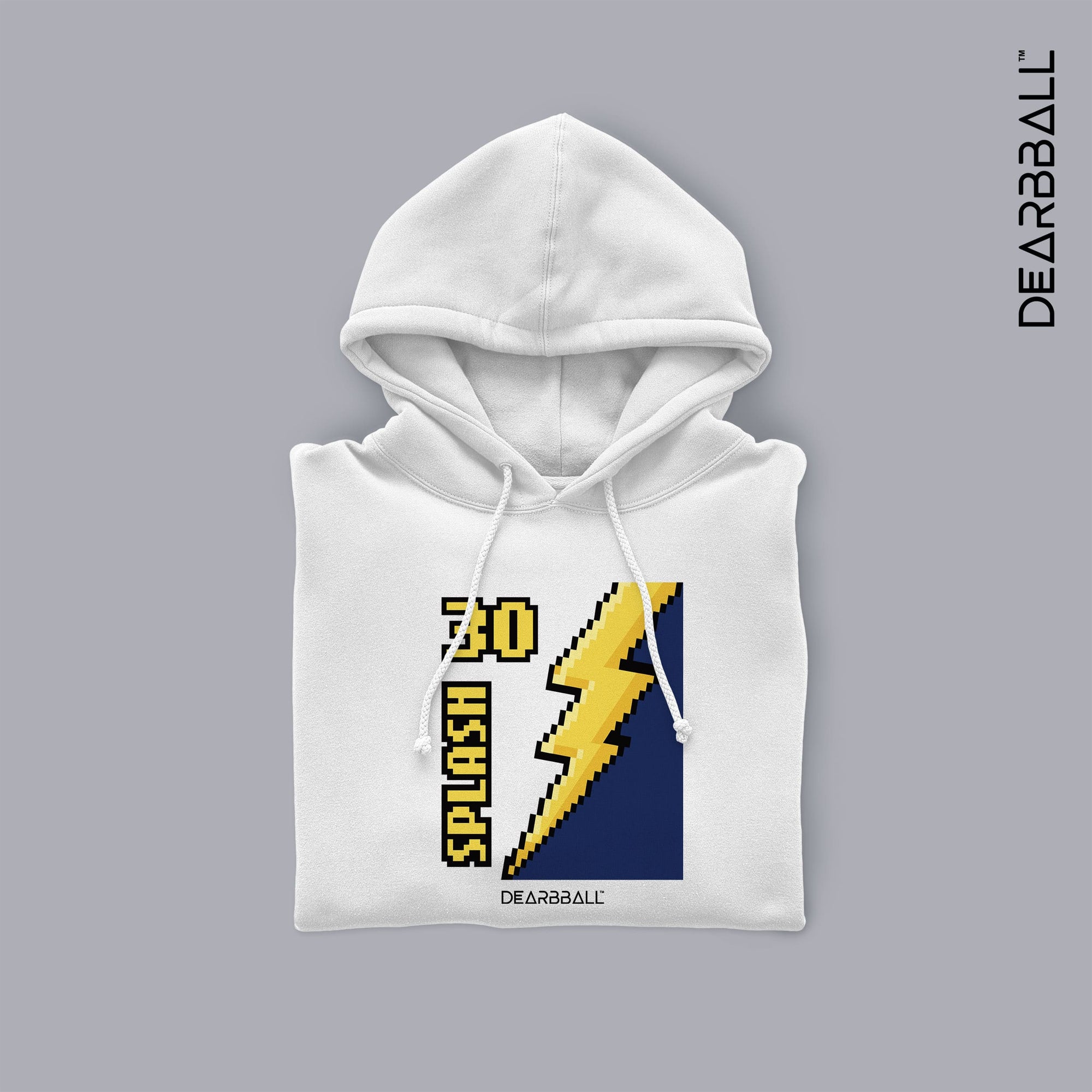DearBBall Sweat à Capuche - SPLASH 8Bit Pixel White Edition