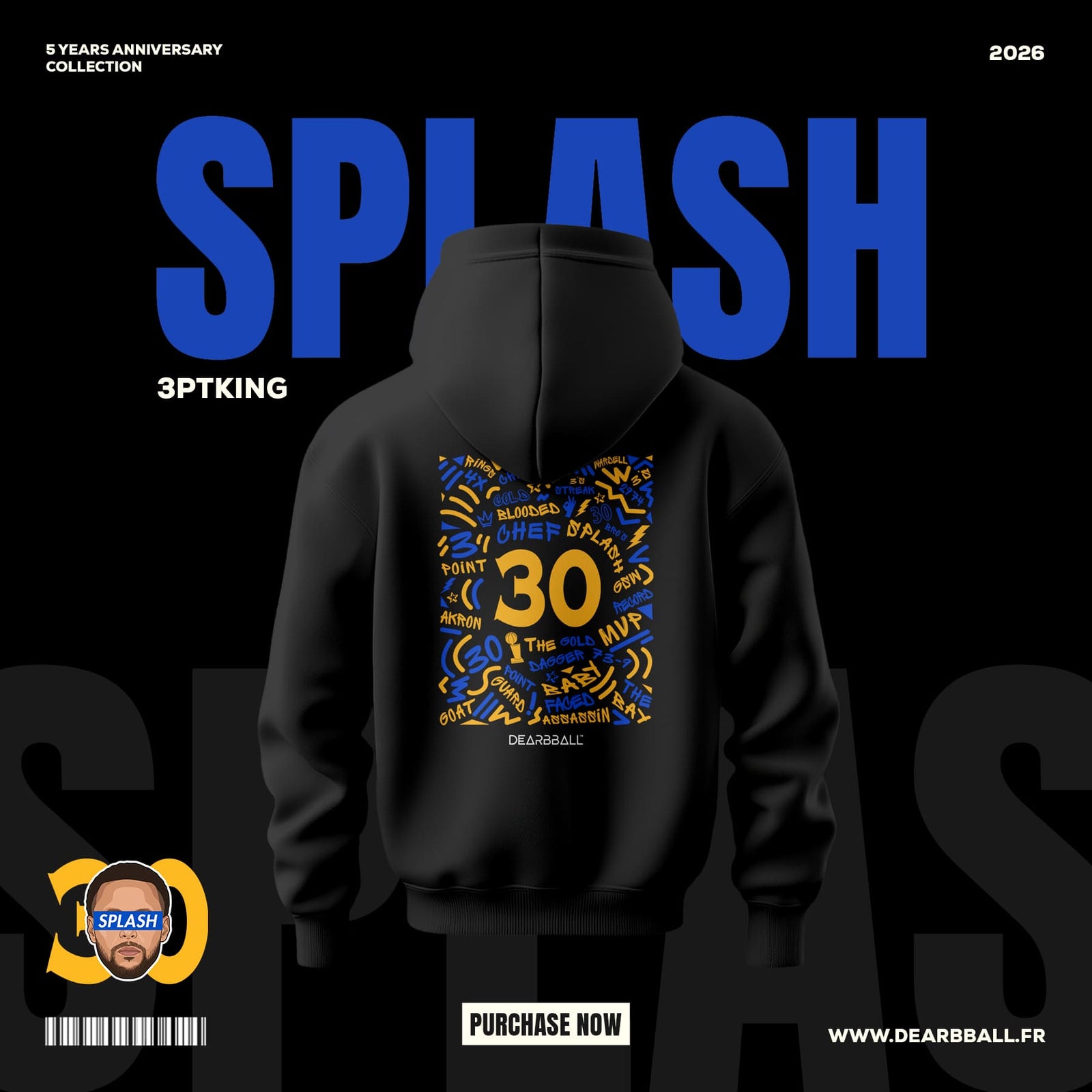 DearBBall Hoodie Premium - Splash 30 Words Matter Edition