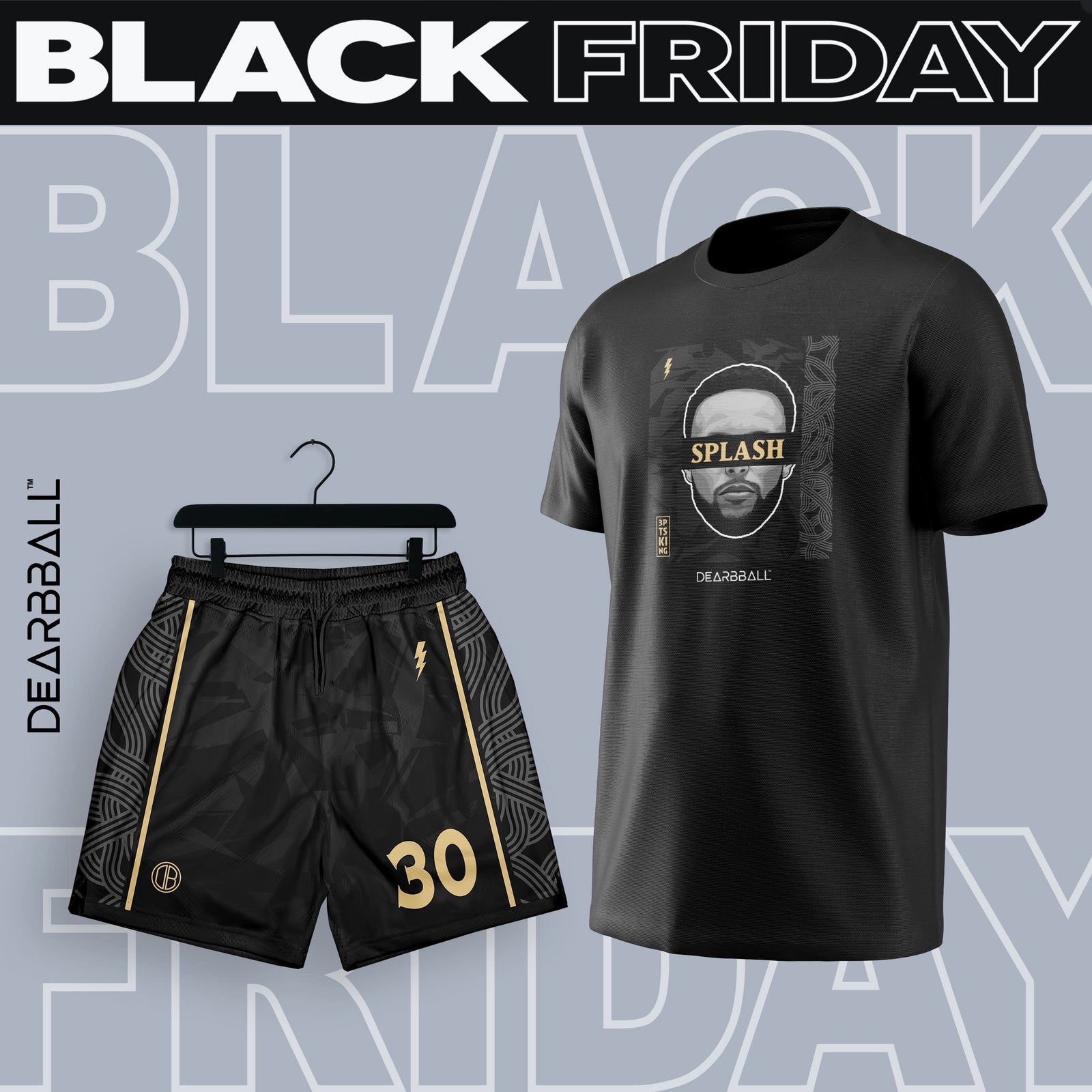 DearBBall Fashion Short - SPLASH Black & Gold Luxury Edition