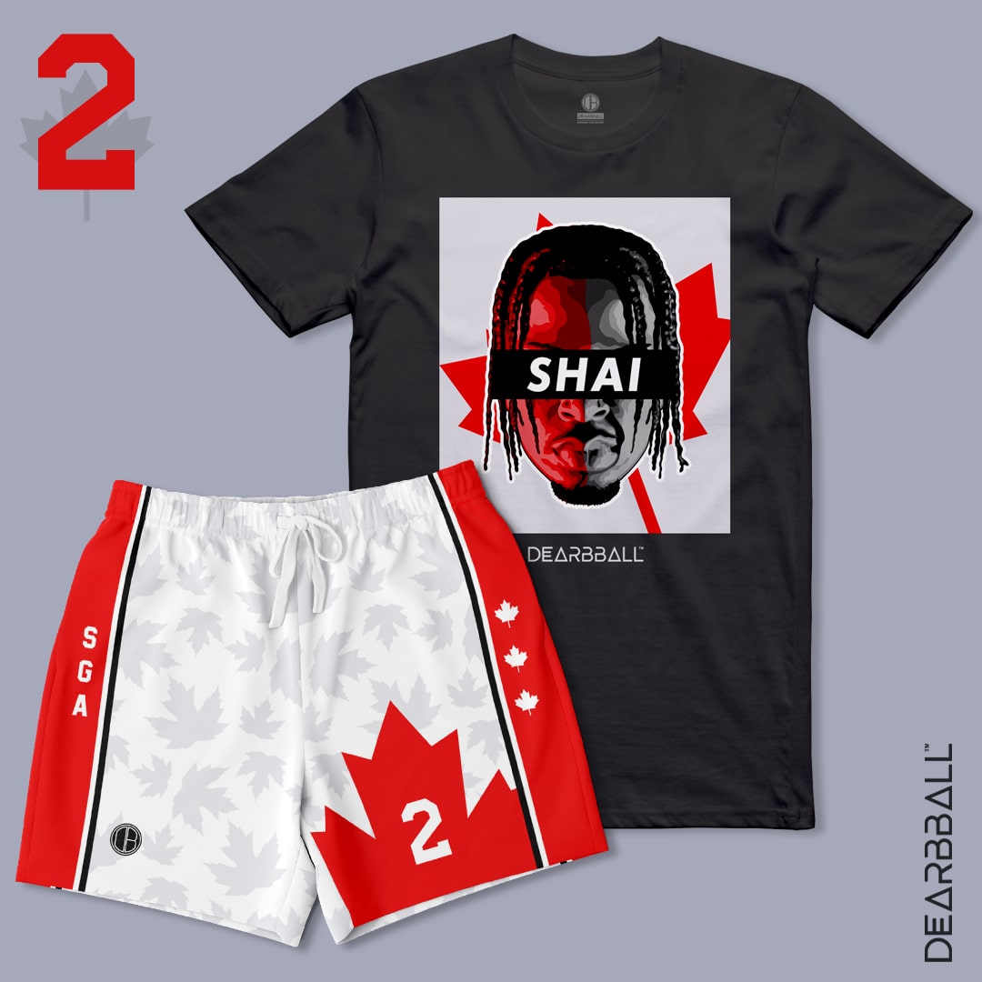 DearBBall Shorts- og T-skjorte-sett - SGA Canada Edition
