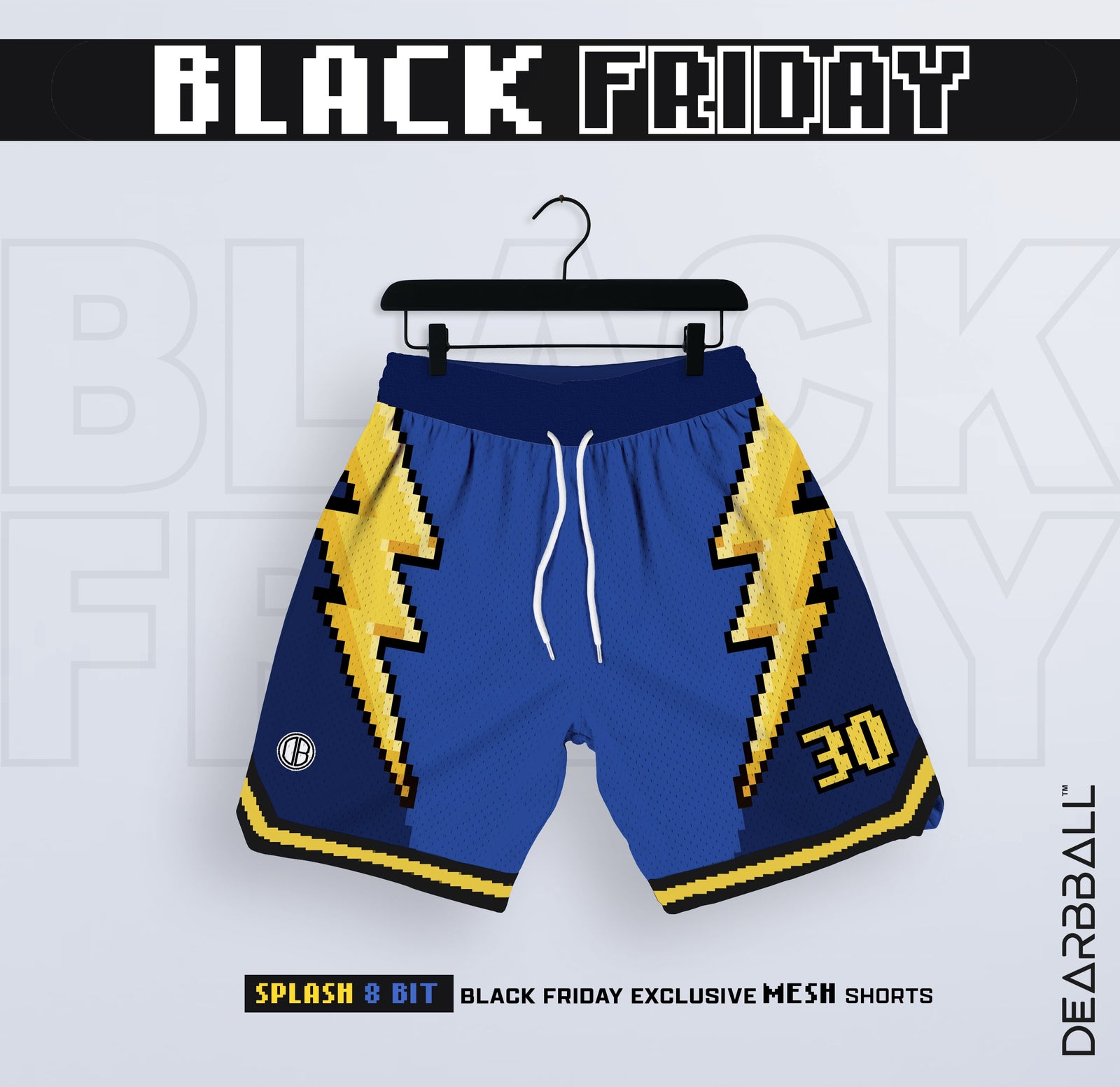 DBB SHORT MESH PREMIUM - SPLASH 8BIT PIXEL BLUE EDITION LIMITÉE