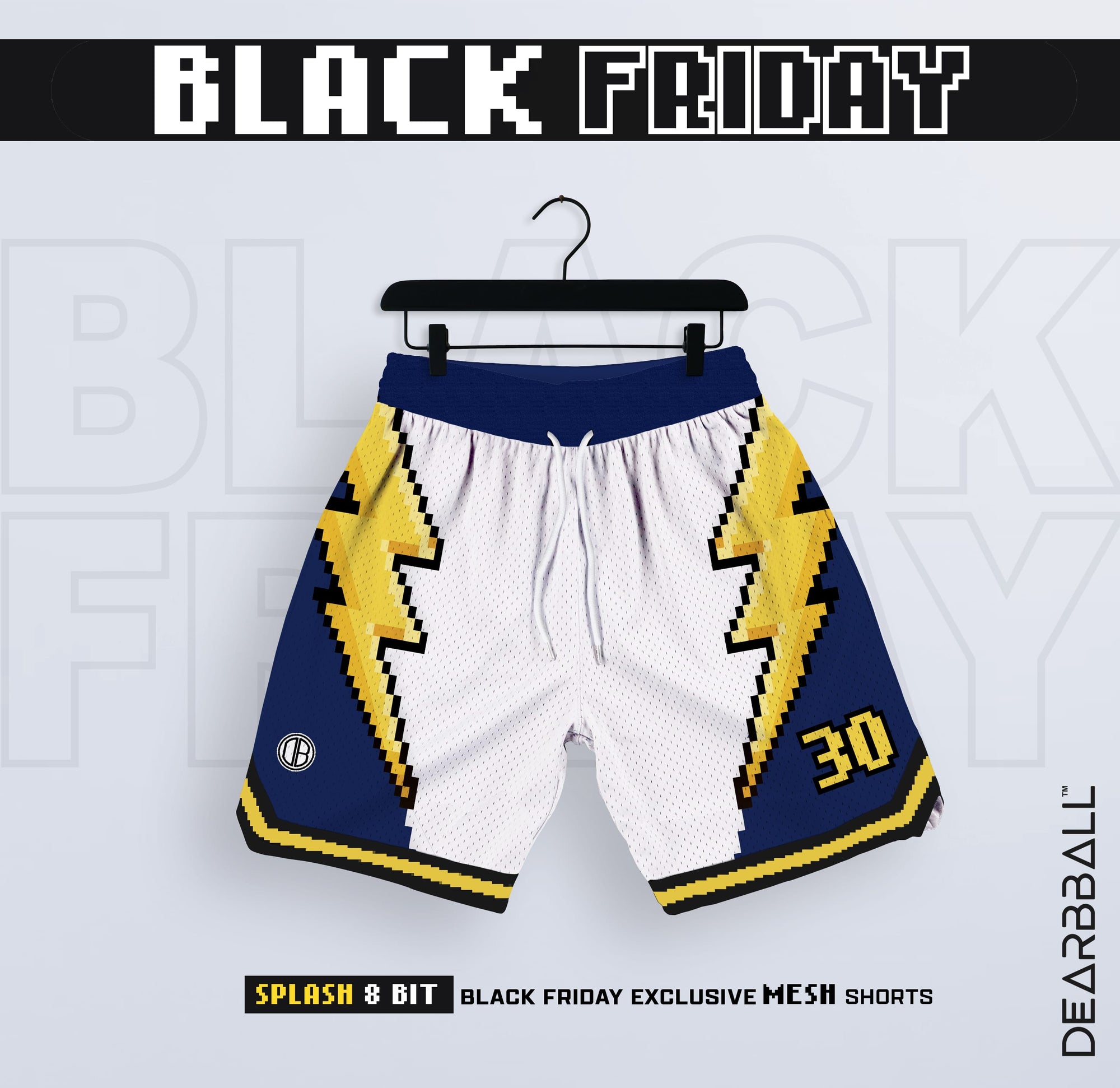 DBB SHORT MESH PREMIUM - SPLASH 8BIT PIXEL WHITE EDITION LIMITÉE