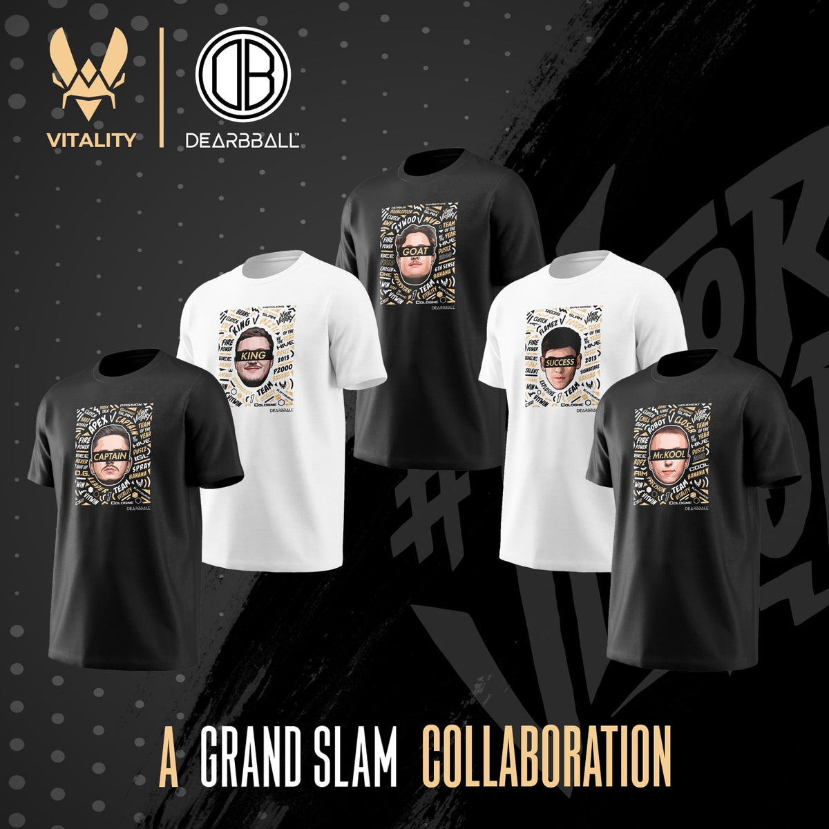 Pack 5 T-Shirts - Campeões do Vitality Grand Slam