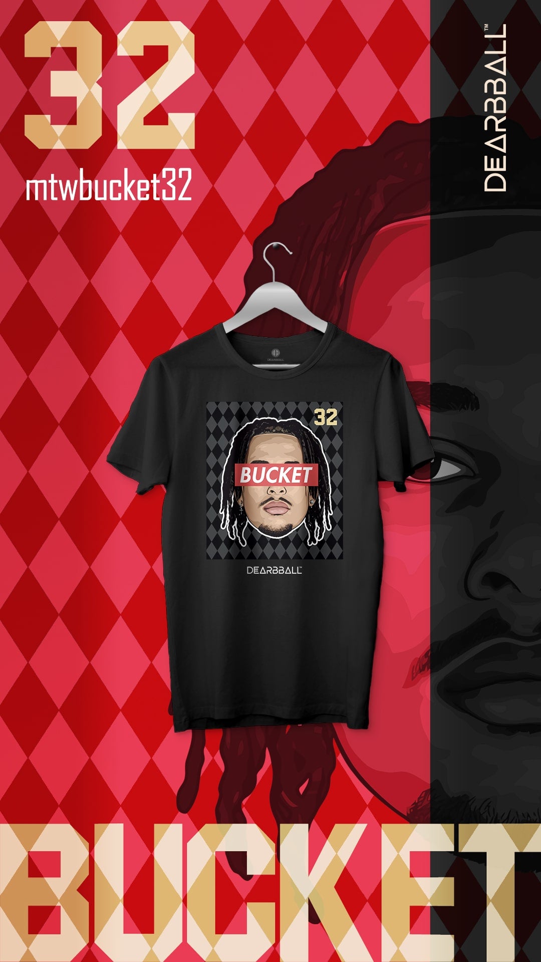 DearBBall Camiseta - BUCKET Principauté Edición Negra