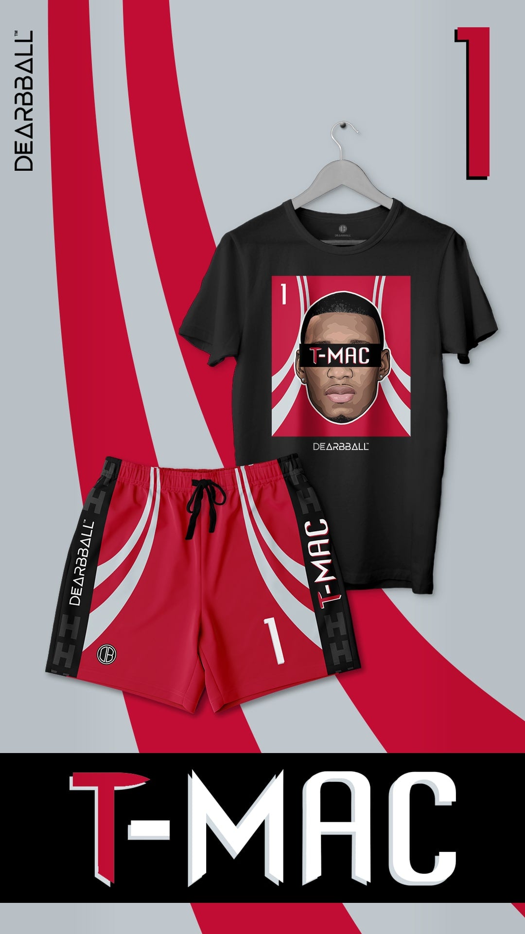 DearBBall Ensemble Kortermet T-skjorte - T-MAC Houston-utgave