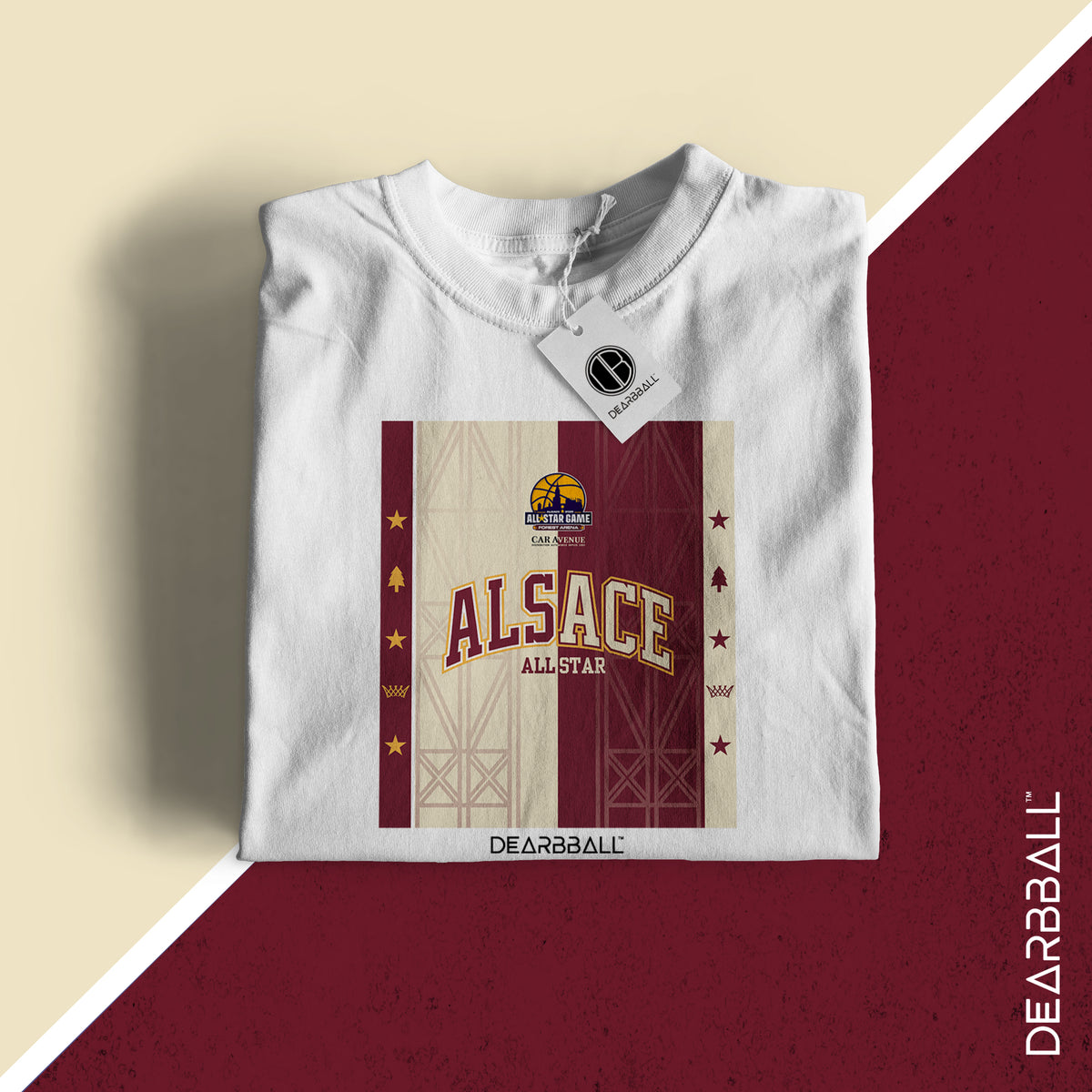 DearBBall T-Shirt - ASG Elsass Burgund Creme Edition
