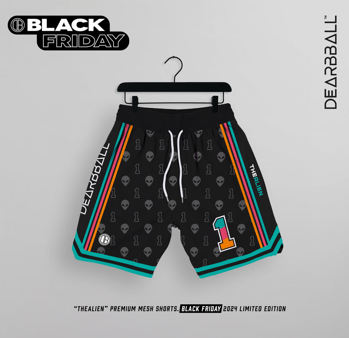 Calções DBB MESH PREMIUM - Edição THE AL1EN FIESTA BLACK LIMITADA