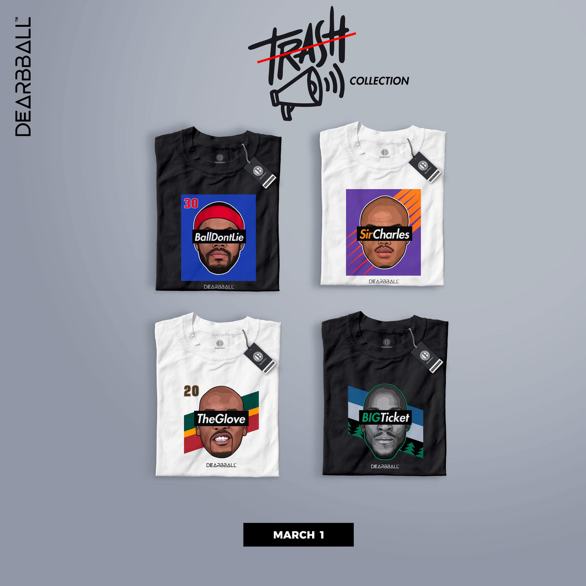 DearBBall Premium 4 T-Shirts - Trash 📢 Broderie Edition