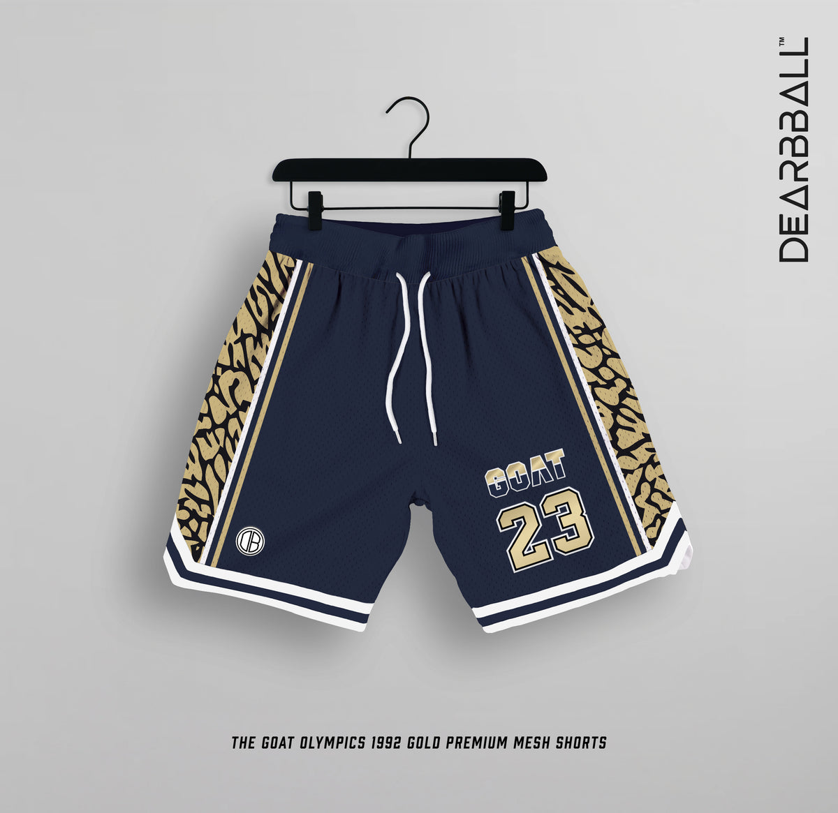 Calções Mesh Premium DearBBall - GOAT GOLD 92'
