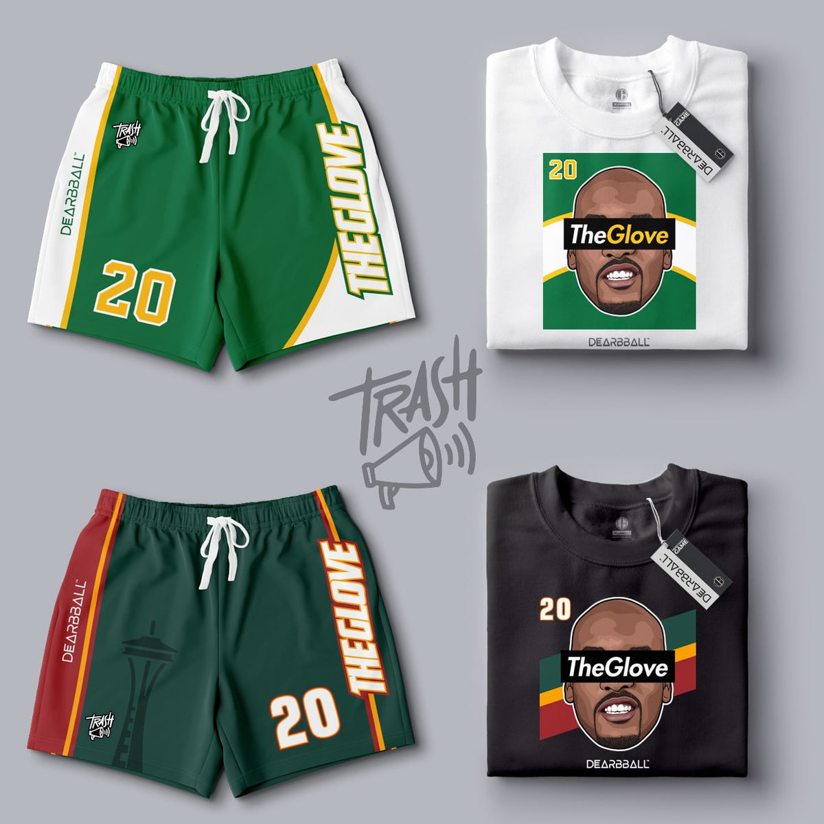 DearBBall Premium 2 Ensembles - TheGlove Seattle Trash 📢 Broderie Edition