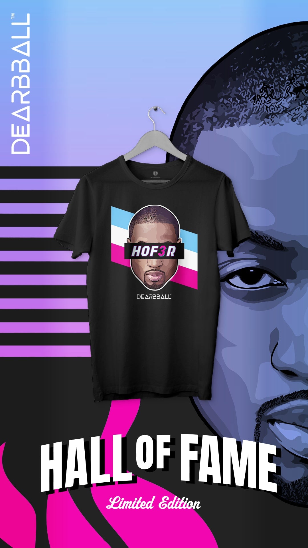 DearBBall T-Shirt - HOF3R Vice City Stripes Edition