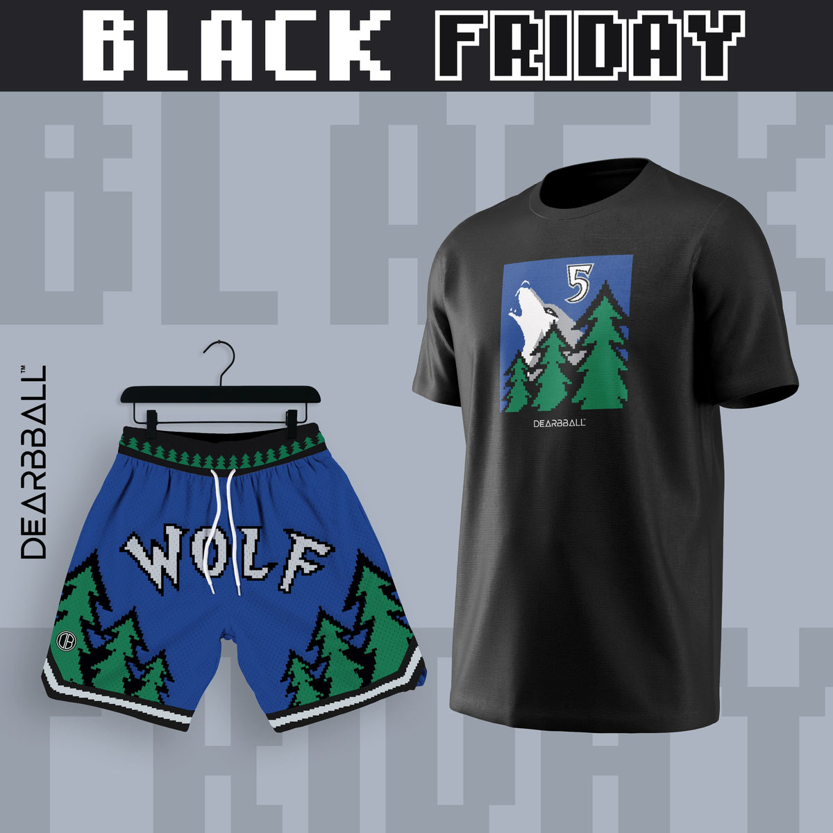 DBB SHORT MESH PREMIUM - ANT 5 WOLF PIXEL BLUE EDITION LIMITÉE