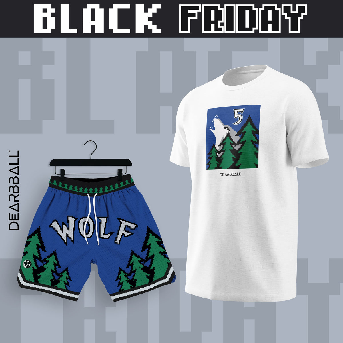 DBB SHORT MESH PREMIUM - ANT 5 WOLF PIXEL BLUE EDITION LIMITÉE