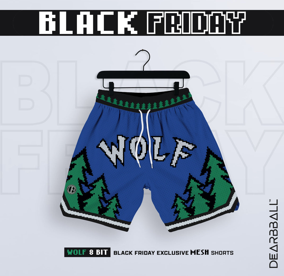 DBB SHORT MESH PREMIUM - ANT 5 WOLF PIXEL BLUE EDITION LIMITÉE