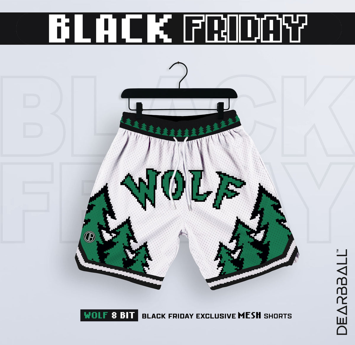 DBB SHORT MESH PREMIUM - ANT 5 WOLF PIXEL WHITE EDITION LIMITÉE