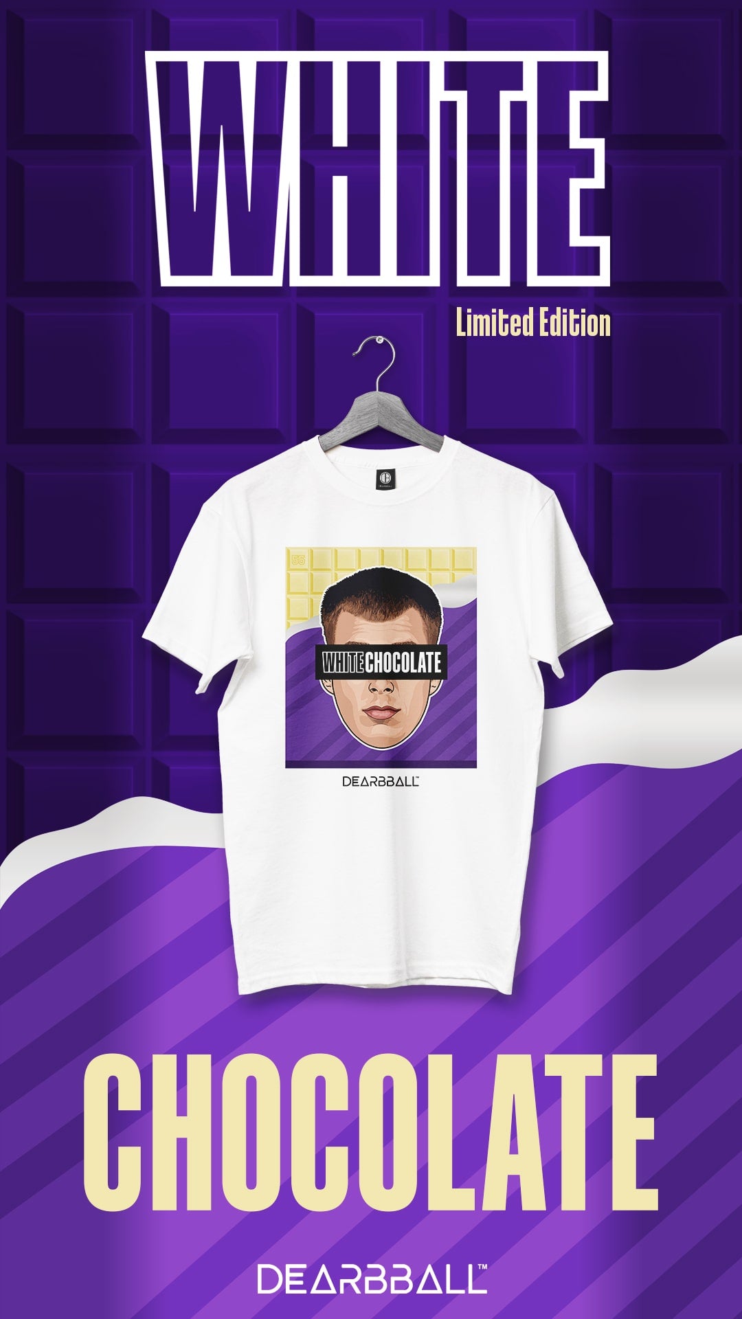 DearBBall T-Shirt - White Open Bar Chocolate Edition