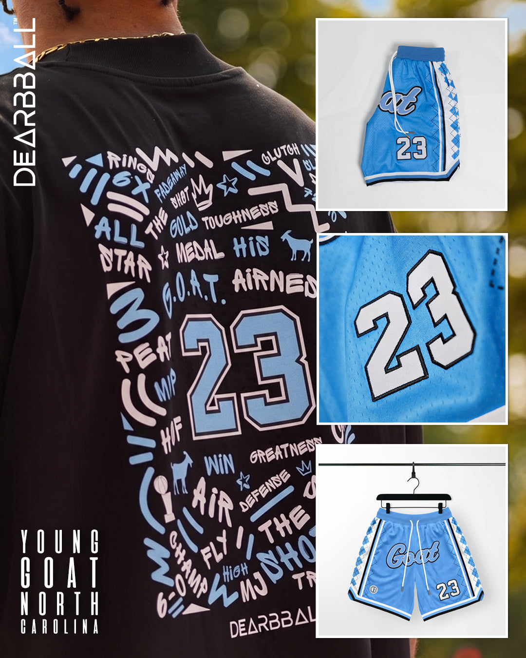 DearBBall Ensemble Short Mesh T-Shirt Premium - YOUNG GOAT NC Words Matter Edition