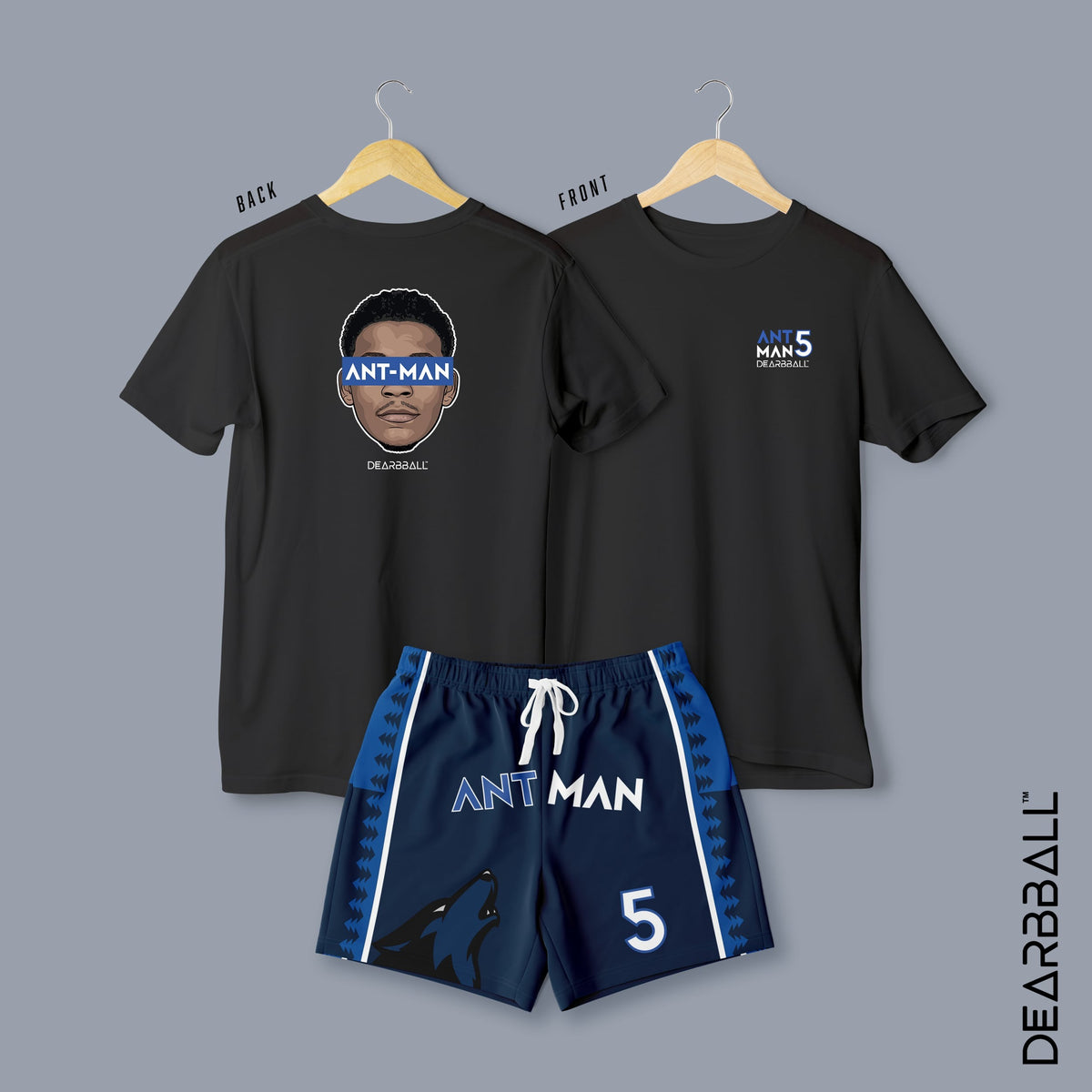 DearBBall Short T-Shirt Set - ANT-MAN Premium Black Edition