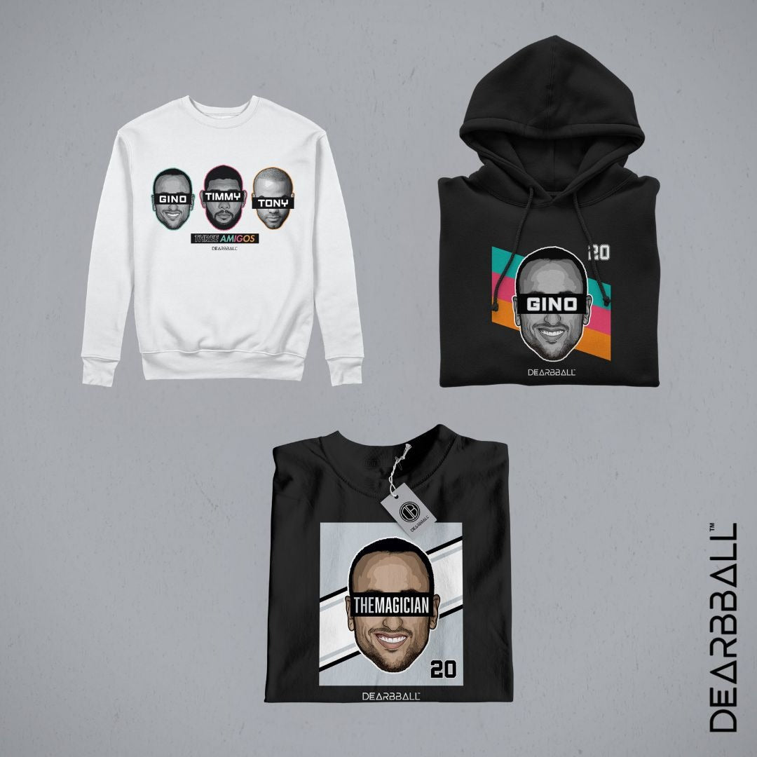 DearBBall Pack Hoodie Sweat T-Shirt - Three Amigos x Gino Edition