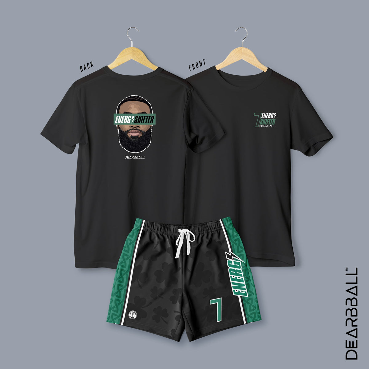 DearBBall Set Kurzarm-T-Shirt - ENERGY SHIFTER Finals Premium Schwarze Edition