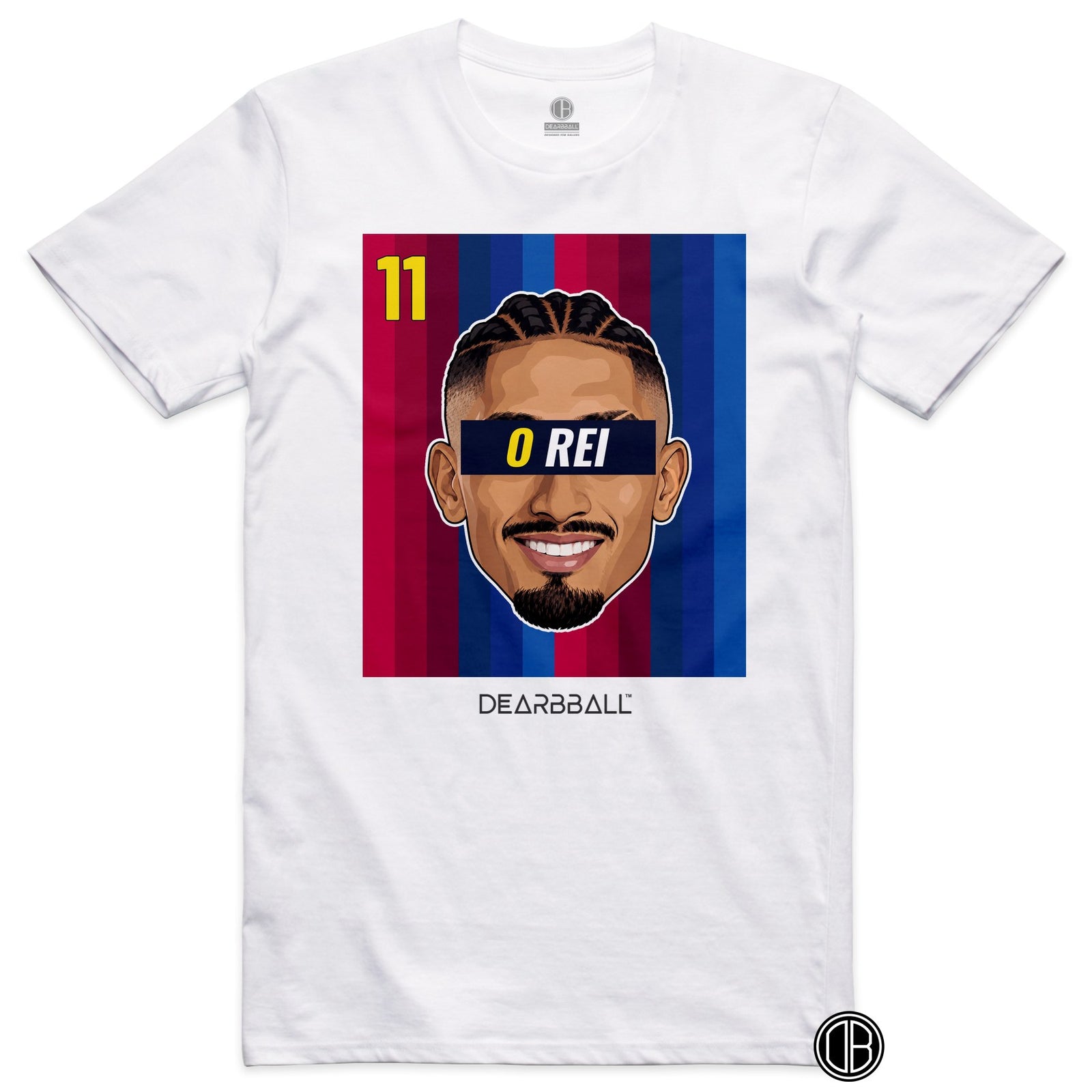 DearBBall Football – Barcelone – Raphinha – O Rei – BARCA Home – T-shirt blanc
