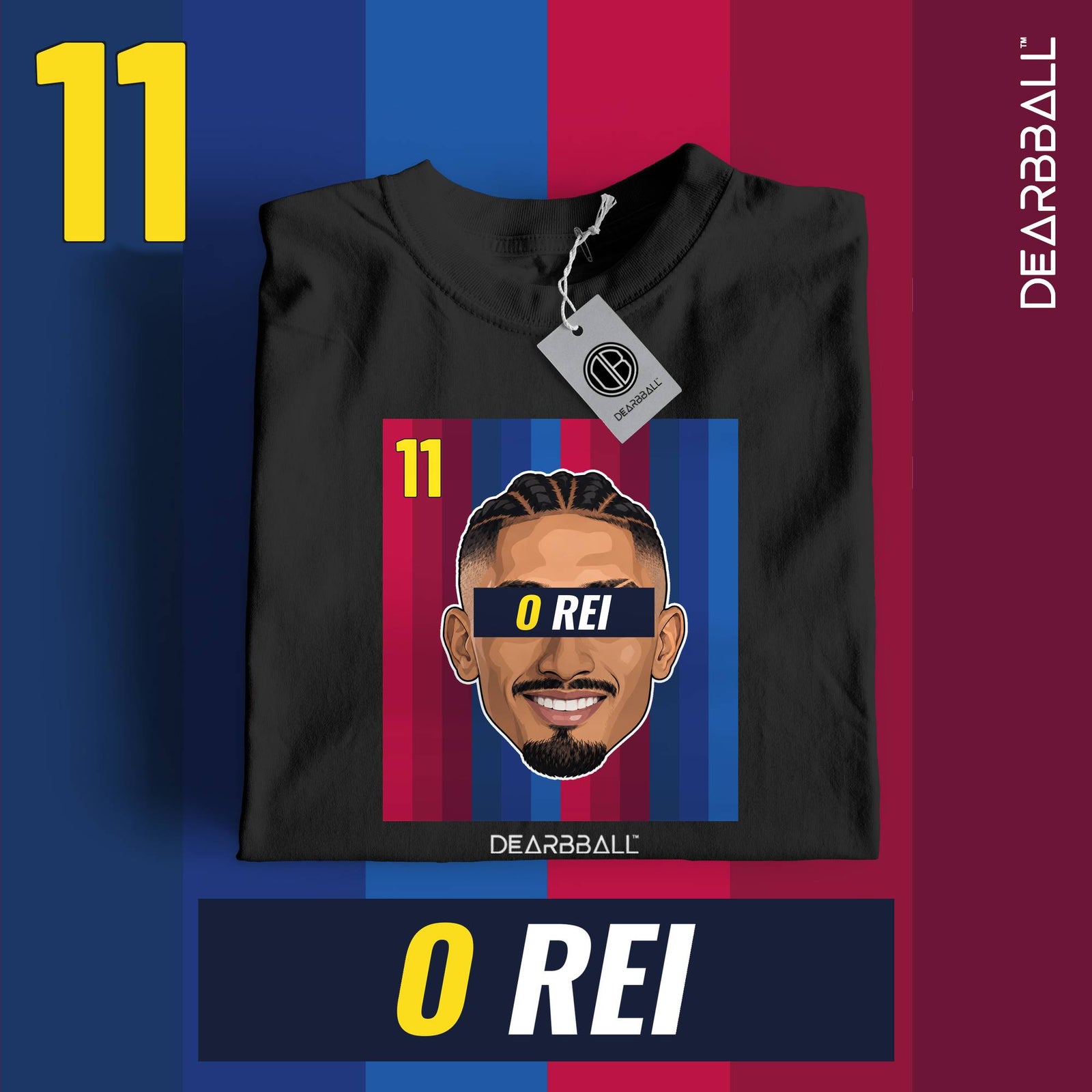 DearBBall Football – Barcelone – Raphinha – O REI – Home – Black – Marketing