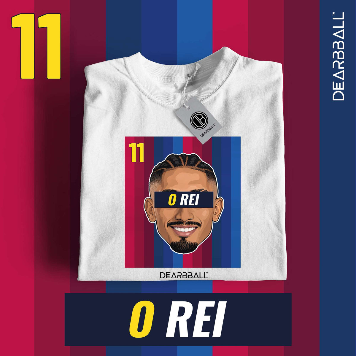 DearBBall Football – Barcelone – Raphinha – O REI – Home – White – Marketing