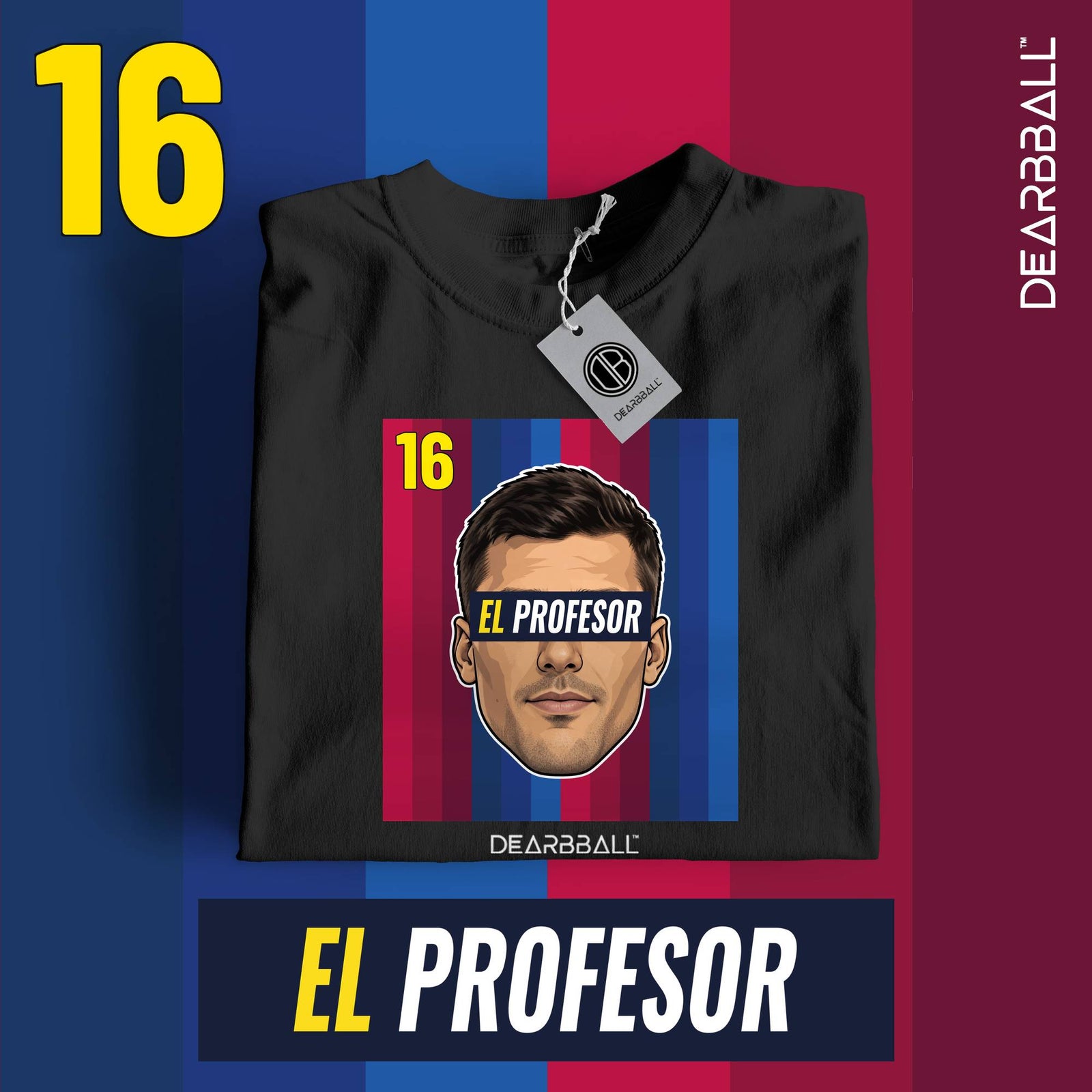 DearBBall Football – Barcelone – Rodri – EL PROFESOR – Home – Black – Marketing