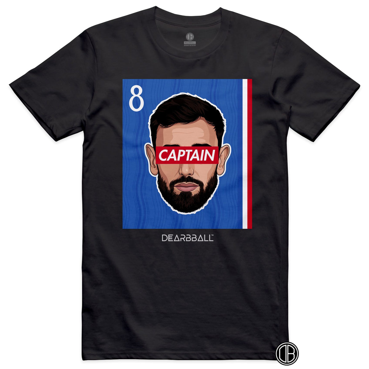 T-shirt DearBBall Football CAPTAIN 8 Manchester United Fernandes Away - noir